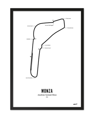 Monza F1 Circuit Print - White