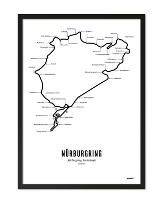 Nordschleife Circuit Print - White