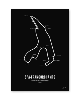 Spa-Francorchamps F1 Circuit Print - Black