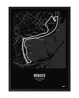 Monaco F1 Circuit Print - Black Map
