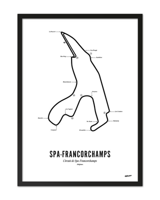 Spa-Francorchamps F1 Circuit Print - White