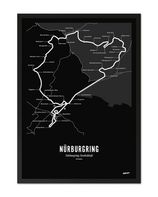Nordschleife Circuit Print - Black Map