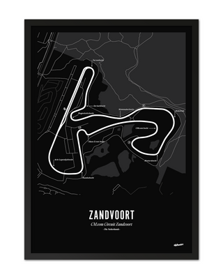Zandvoort F1 Circuit Print - Black Map