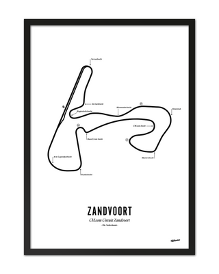 Zandvoort F1 Circuit Print - White